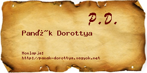 Panák Dorottya névjegykártya